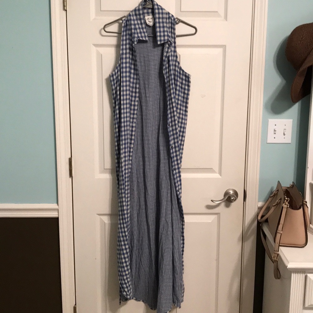 Blue and White Duster.